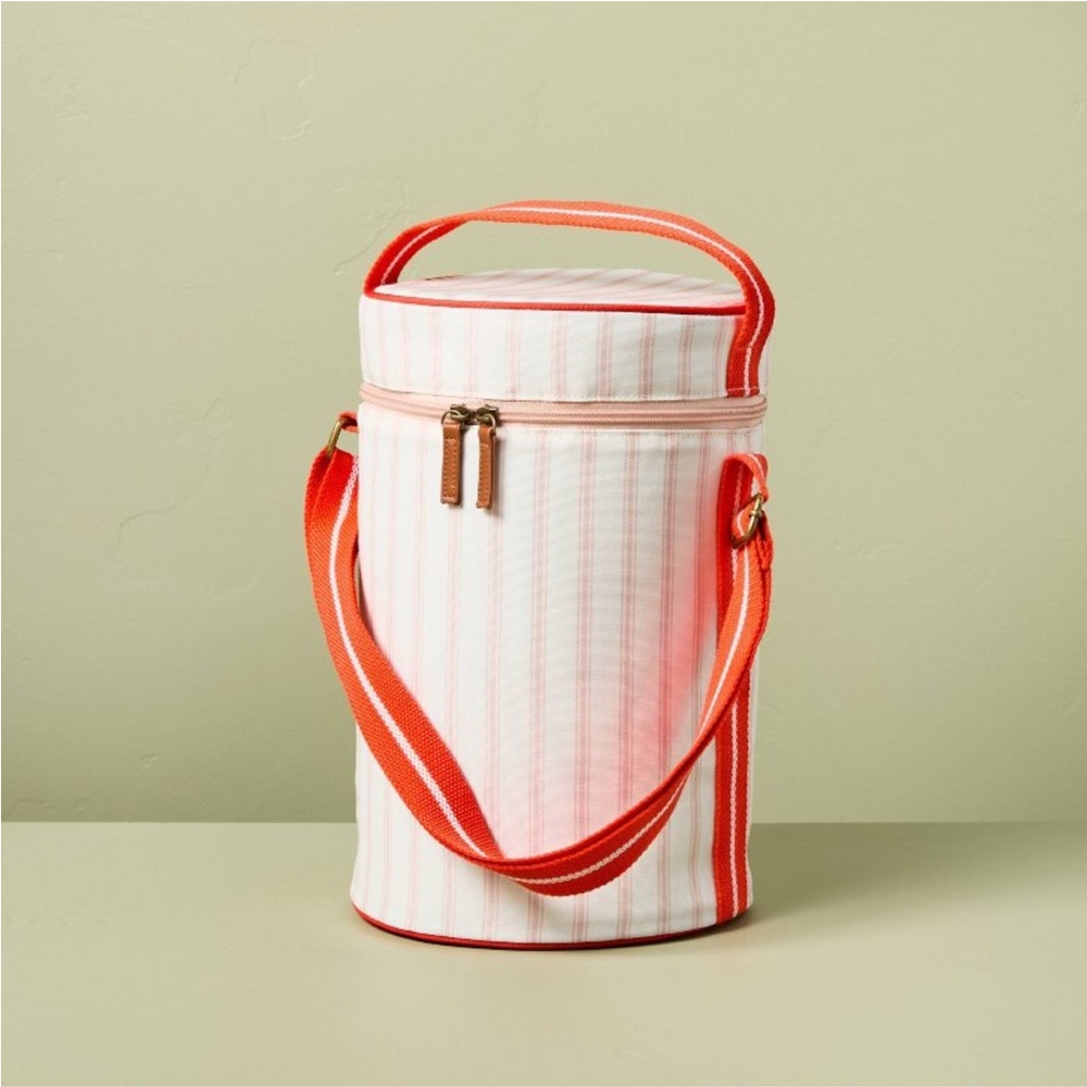 Soft-Sided 10can/6qt Portable Barrel Bag Cooler Coral/Orange - Hearth & Hand™